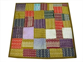 Mogul Interior Bohemian Tapestry Colorful Embroidered Vintage Style Patchwork Wall Hanging