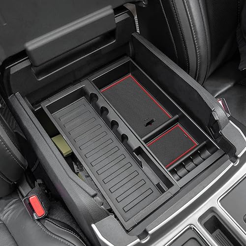 Miniatura 6 de JDMCAR Compatible con accesorios Ford F150 (2015-2020) F250 F350 F450 (2017-2022)  Organizador de consola central Expedition 2018-2022, caja de