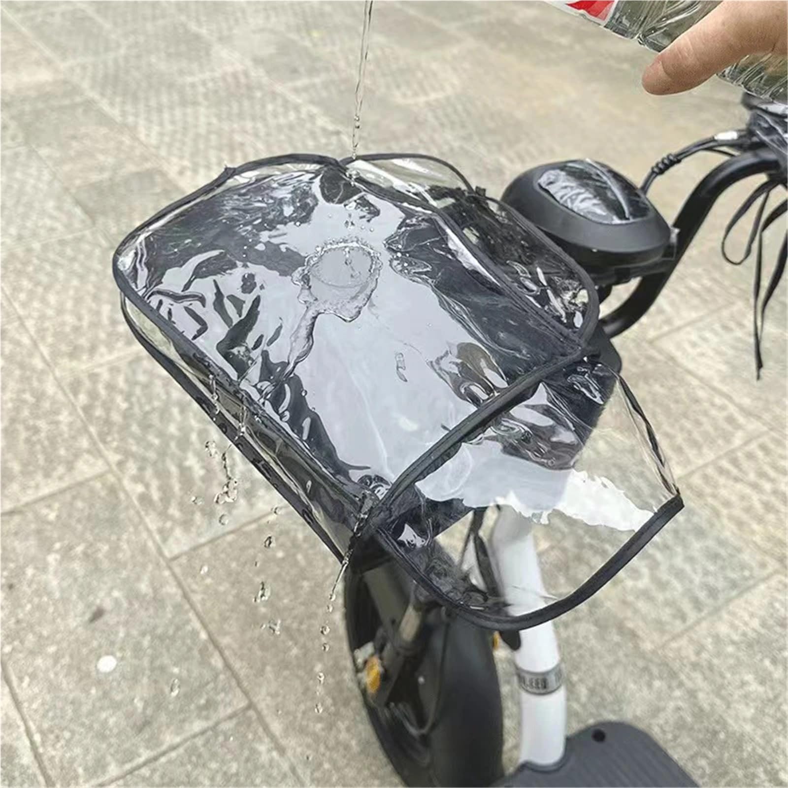 Rękawiczki na kierownicę, 2 pary rękawiczek na kierownicę motocykla duża osłona przeciwdeszczowa przezroczysty wiatroszczelny zimowy uchwyt do jazdy
