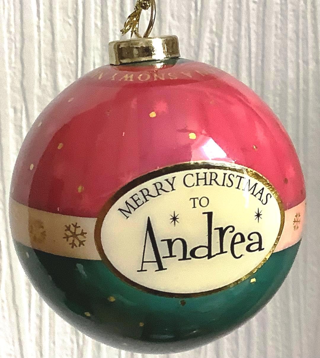 Personalised Multicoloured Name Bauble Christmas Xmas Tree Decoration (Andrea)