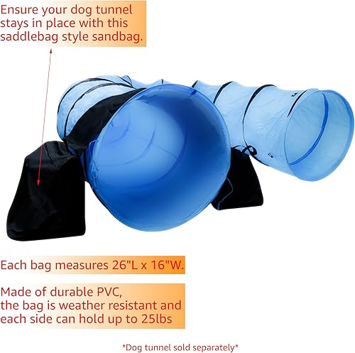 Miniatura 2 de Trademark Innovations Bolsa de arena para túnel de agilidad del perro, color negro