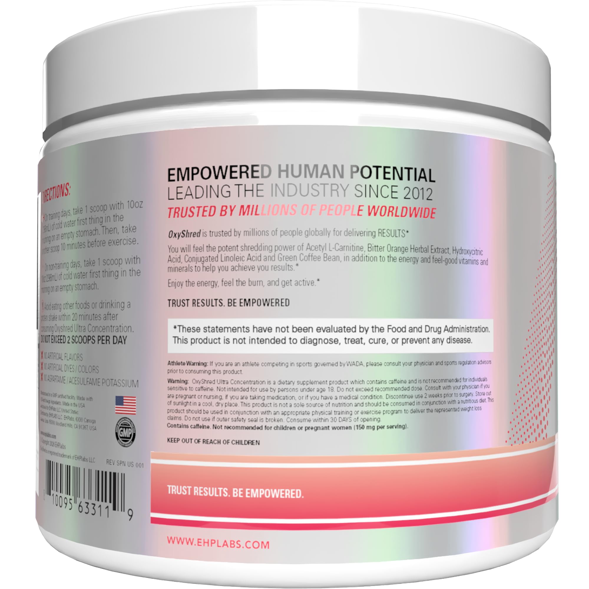 EHP Labs OxyShred Pre Workout Powder - Juicy Watermelon, 33 Servings — Amazon image 8