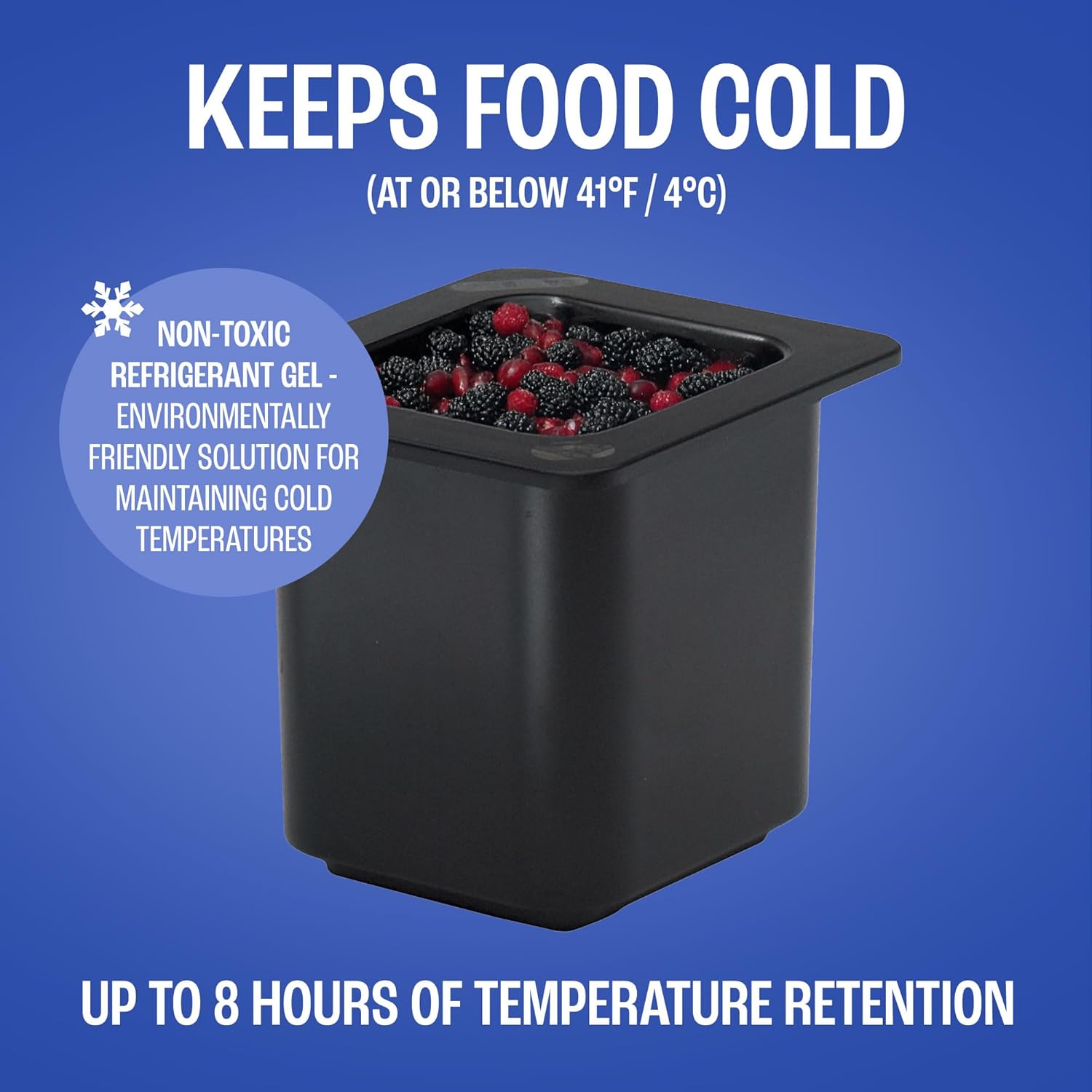 Cambro 66CF110 Food Pan 1/6 X 6" Coldfest Black Case of 1