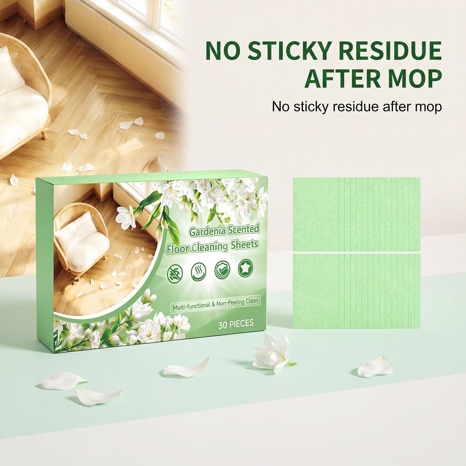 Multieffekt-Reinigungstabletten für Holzböden zum Wischen, wasserlösliche, vordosierte Tiefenreinigungslösung, wasserlösliche Multieffekt-Reinigungstücher für Hartholzböden, Kamelienduft (9pcs)