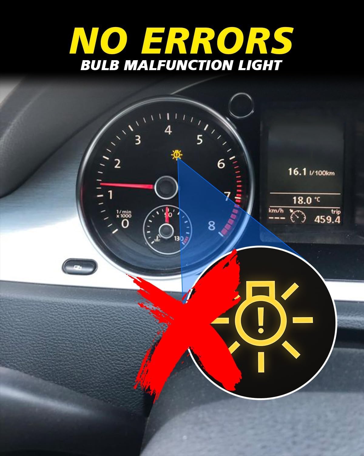 120W 24000LM 2Pcs 𝐃𝐞𝐝𝐢𝐜𝐚𝐭𝐞𝐝 𝐁𝐮𝐥𝐛𝐬 Fit for Ford Taurus 2013-2019 𝐋𝐨/𝐇𝐢(No fog), Replacement of Halogen Lamps, 800% Brighter, 6500K Cool White, Canbus ready, No Errors