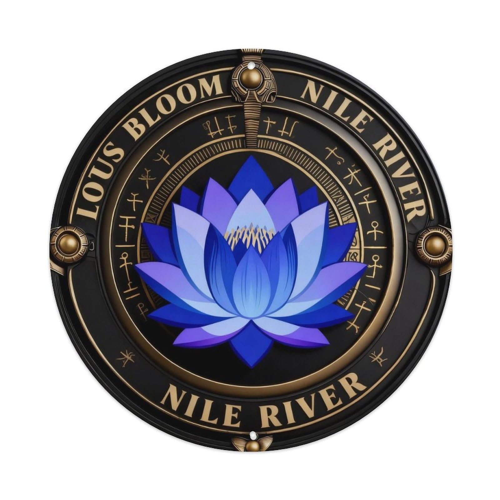 Lotus Bloom Nile River Metal Tin Sign Plaque