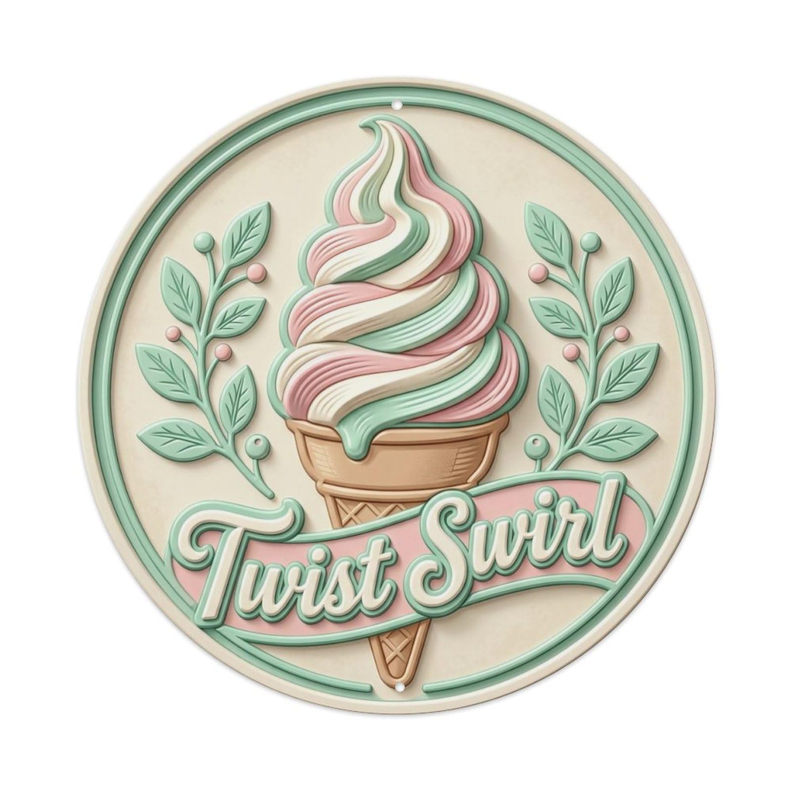 Twist Swirl Nostalgic Decor Metal Tin Sign