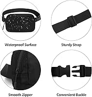 Vista 69 de Riñonera cruzada para mujeres y hombres, bolsa para cinturón para senderismo con correa ajustable, riñonera para correr, entrenamiento, deportes