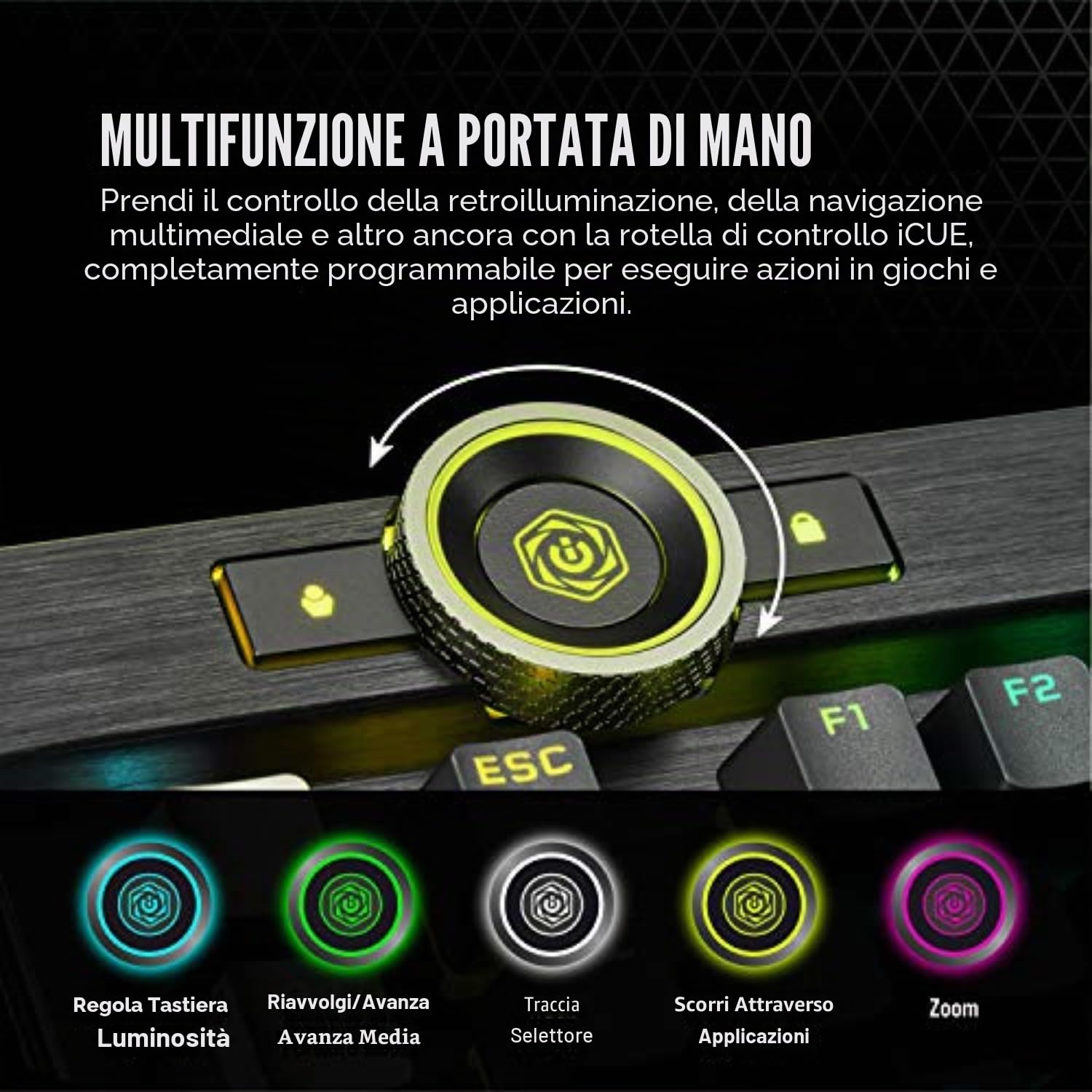 CORSAIR K100 RGB TECLADO USB QWERTZ HOLANDÃ‰S NEGRO