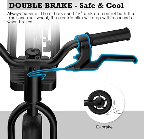 Miniatura 7 de Hiboy BK1 - Bicicleta eléctrica para niños de 3 a 5 años bicicleta eléctrica de equilibrio de 24 V y 100 W con neumático inflable de 12 pulgadas y