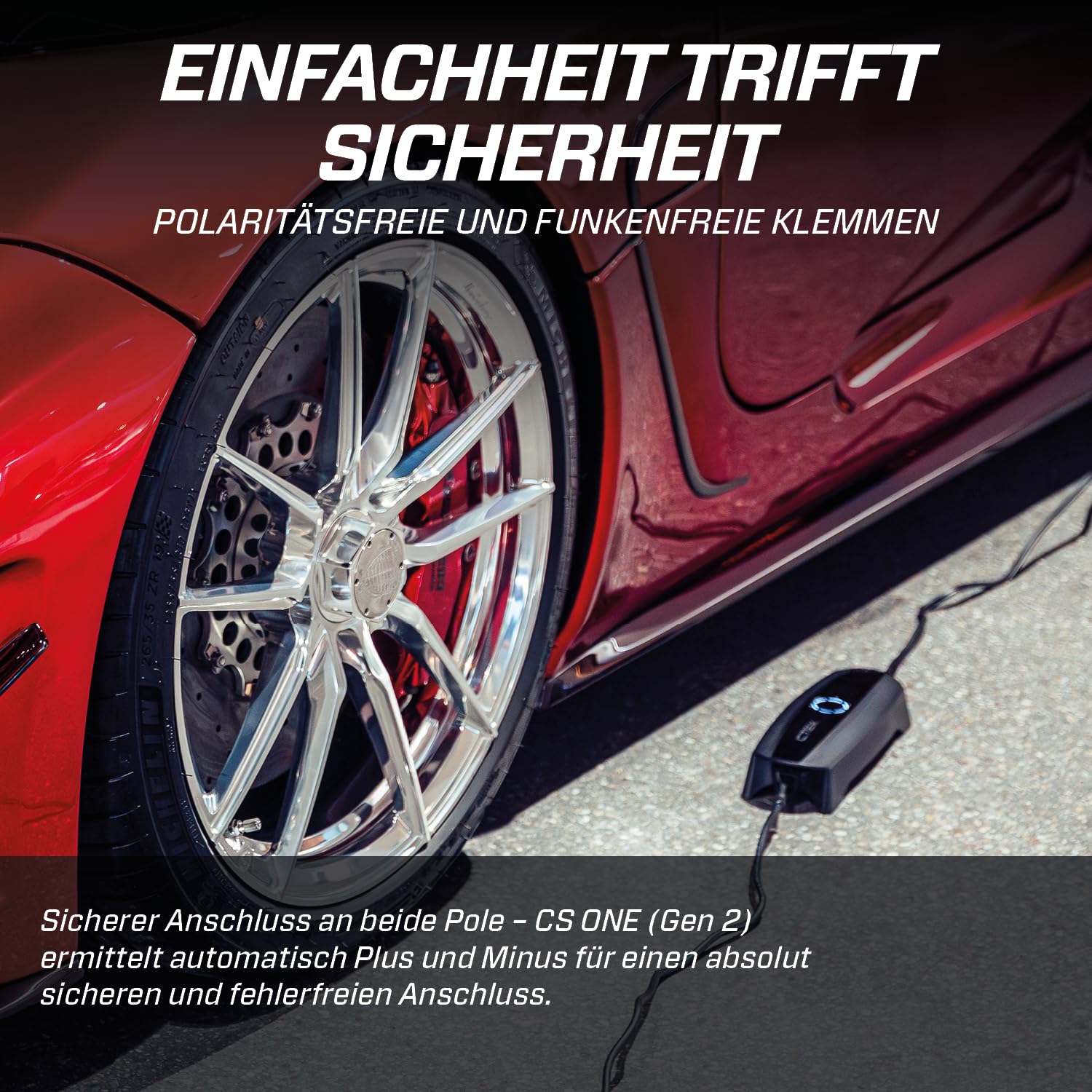 CTEK CS ONE (Gen 2) mit WLAN, 12-V-Smart-Batterieladegerät und -Erhaltungsladegerät mit App-Steuerung, Fernüberwachung, adaptiver Ladung und polungsfreien Klemmen für PKW und Motorräder