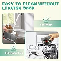 Vista 6 de MR. CHOU Juego de cuencos para bebé con cuchara y tenedor, cuencos aislados de acero inoxidable 18/8 de doble capa con ventosa de silicona y tapas