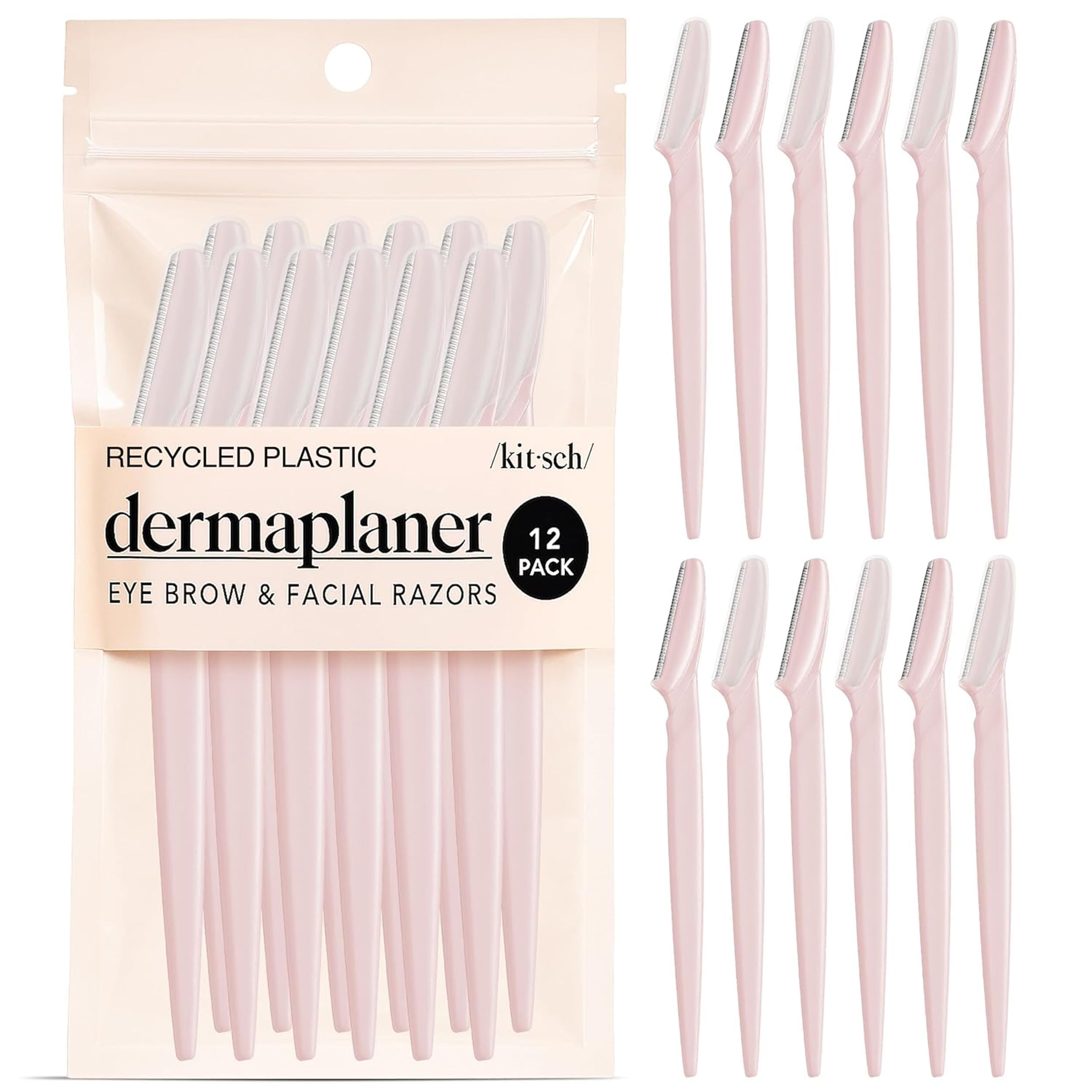 – Dermaplaning Blades For Face - Face Razors for Women and Men | Eyebrow Razor & Facial Hair Remover | Exfoliates Facial Skin, Eyebrow Shaper | Dermaplaning Tool, 12pc (Blush)