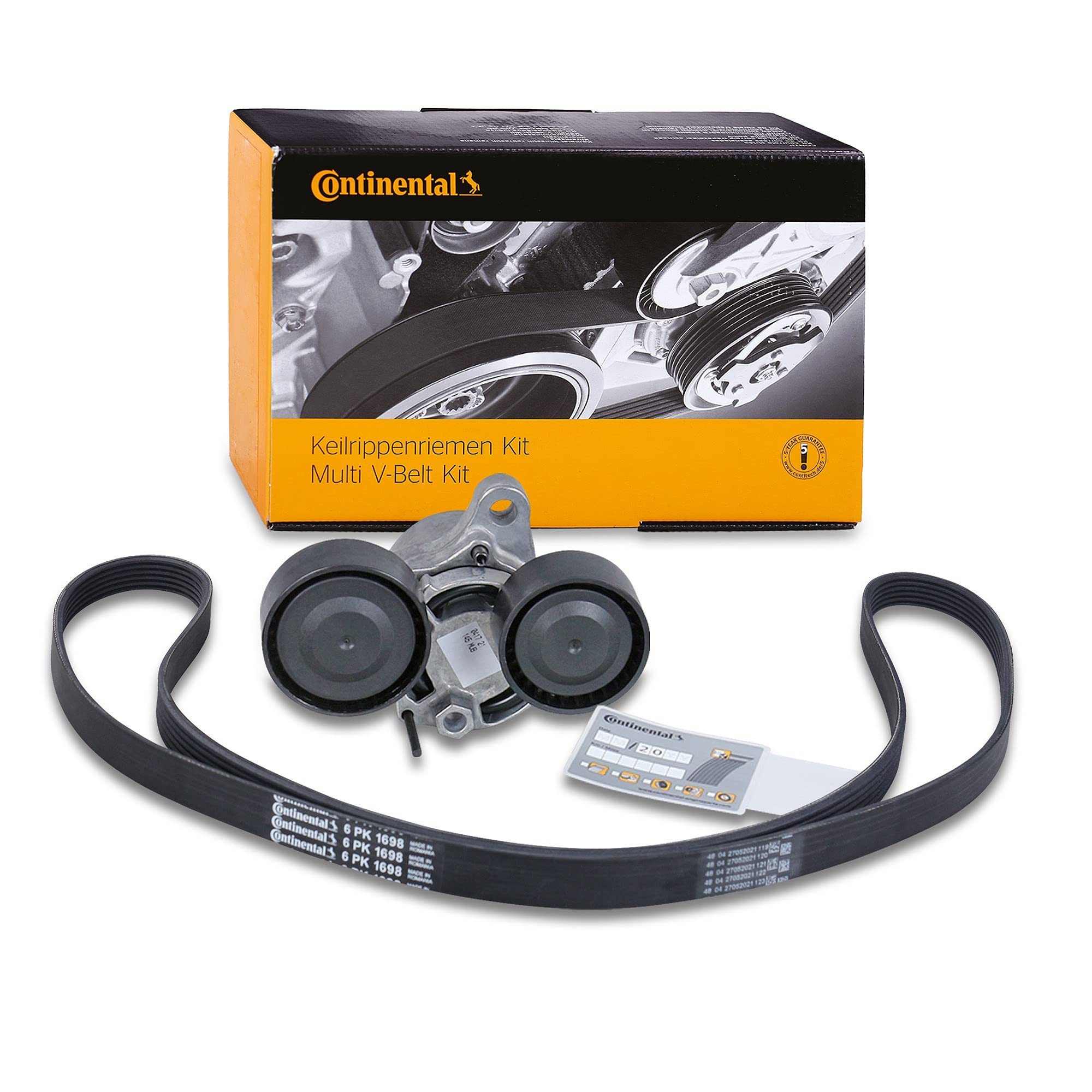 Kit de Courroie Trapézoïdale ContiTech 6PK1698K1 pour Tondeuse à Gazon