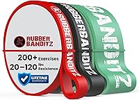 Vista 10 de Rubberbanditz Combo Pull Up Assist Bands Heavy Duty Resistance Exercise Bands for Powerlifting, Mobility, and Stretching Resistance Bands for