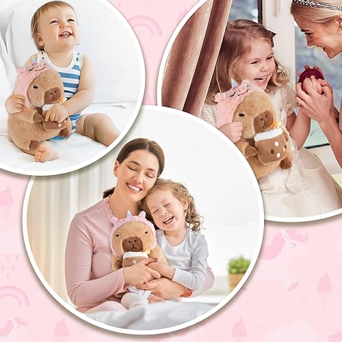 Miniatura 6 de Peluche de unicornio Capybara, bonita almohada de felpa de Capybara Kawaii de unicornio de peluche Aniamls Capybara, juguetes de peluche, regalos