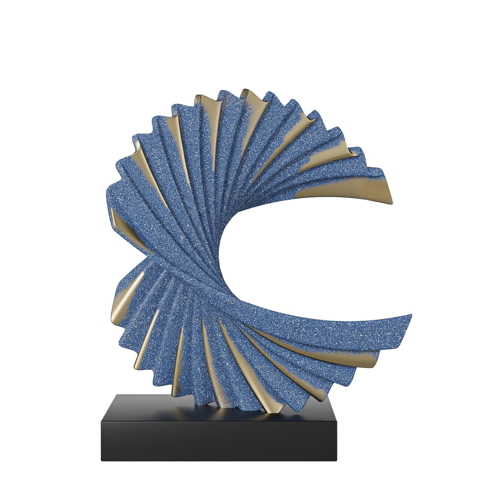 Ocean Wave Sculpture Modern Funky Decor Wave Sea Ornament, Resin Statue Home Decor Abstract Statues Office Desk Decor Shelf Decor Accents for Men(Dark Blue)