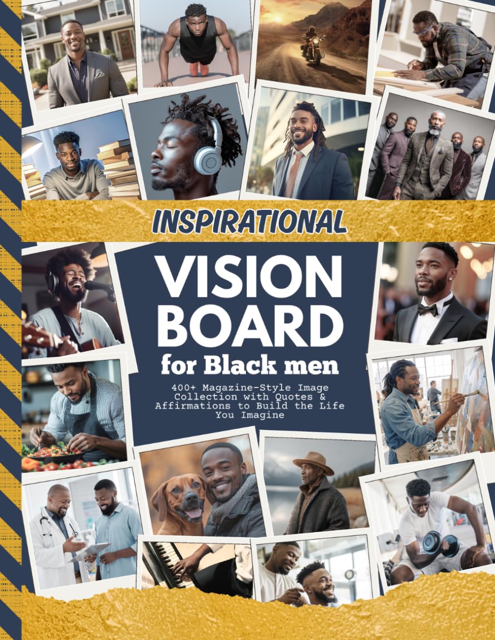 Inspirational Vision Board for Black Men: 400+ Magazine-Style Images, Quotes and Affirmations to Build the Life You Imagine (Vision Boards For Men)