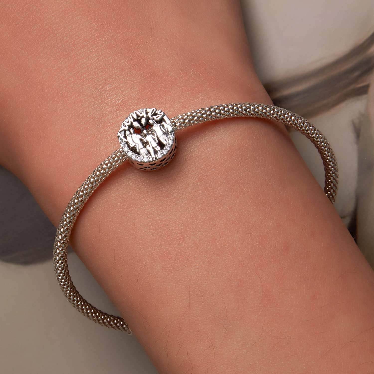 Generic 925 srebro mężczyźni i kobiety rodzinne serce miłość Charms wisiorek fit kobiety DIY Making bransoletka i bransoletka koraliki w kształcie serca