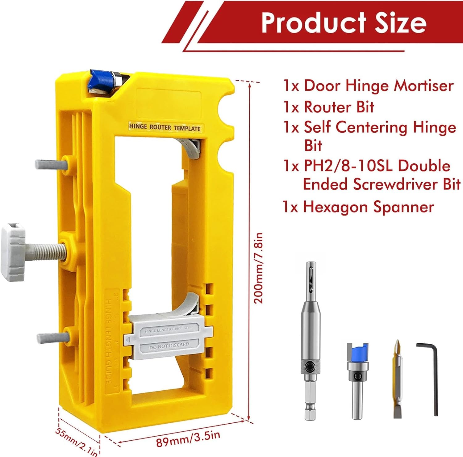 Niiyen Door Hinge Latch Installation Kit Plastic Accurate Adjustable Door Hinge Jig and Latch Installation Kit for Home Yellow