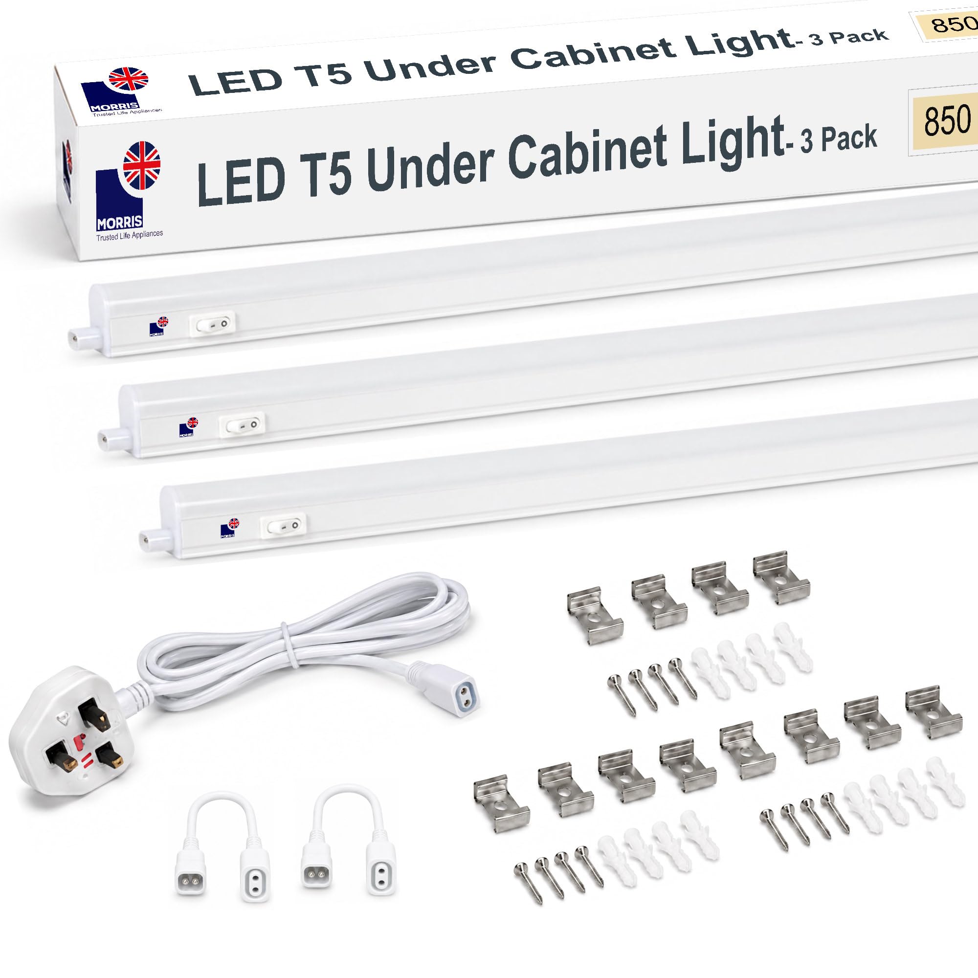 Morris LED Under Cabinet Kitchen Lighting Linkable - 3000K, 850mm