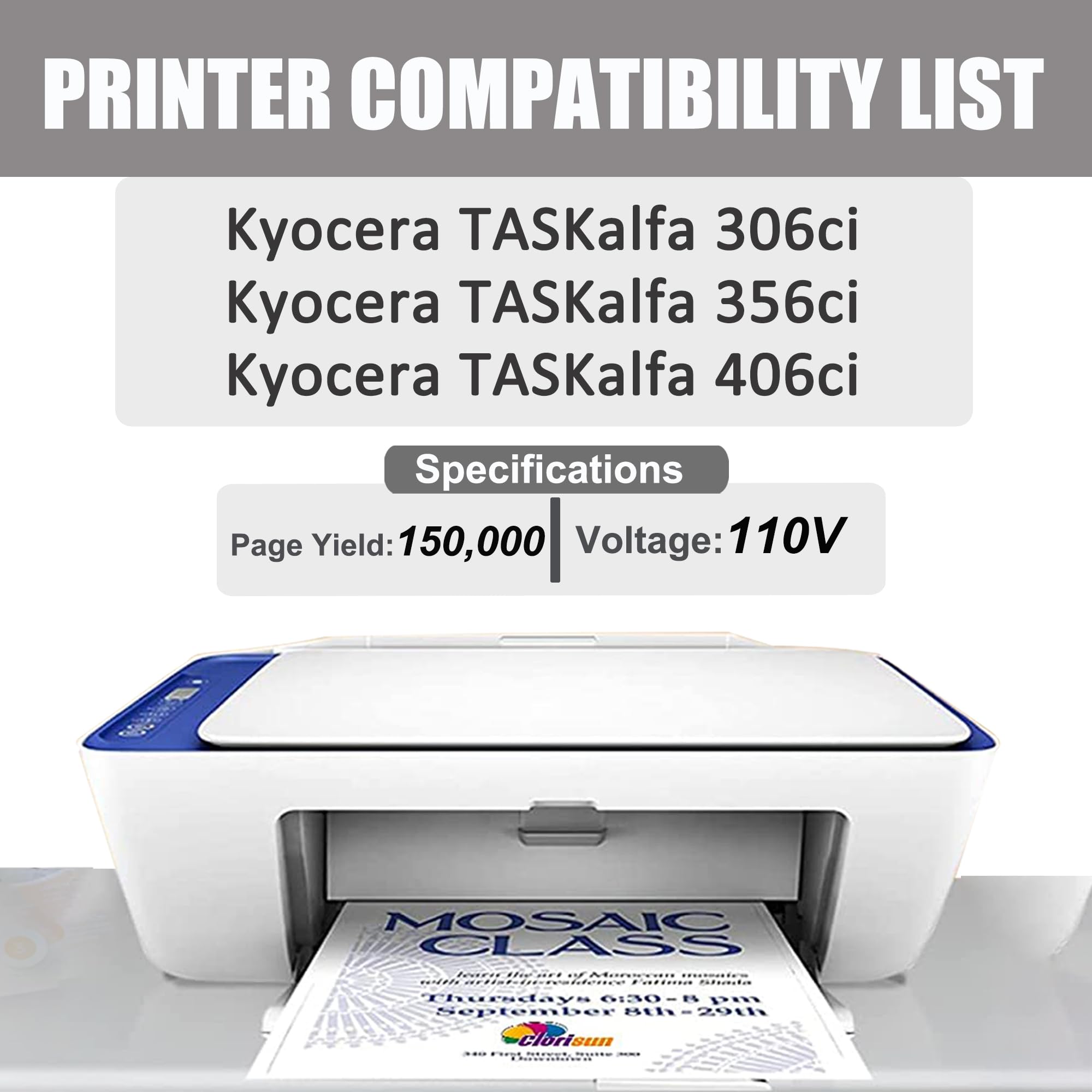 DIGITONER FK-5197 Fuser Unit Replacement for Kyocera FK-5197 302R493130 Compatible with TASKalfa 306ci 356ci 406ci Printers High Page Yield 150K (Voltage: 110V)