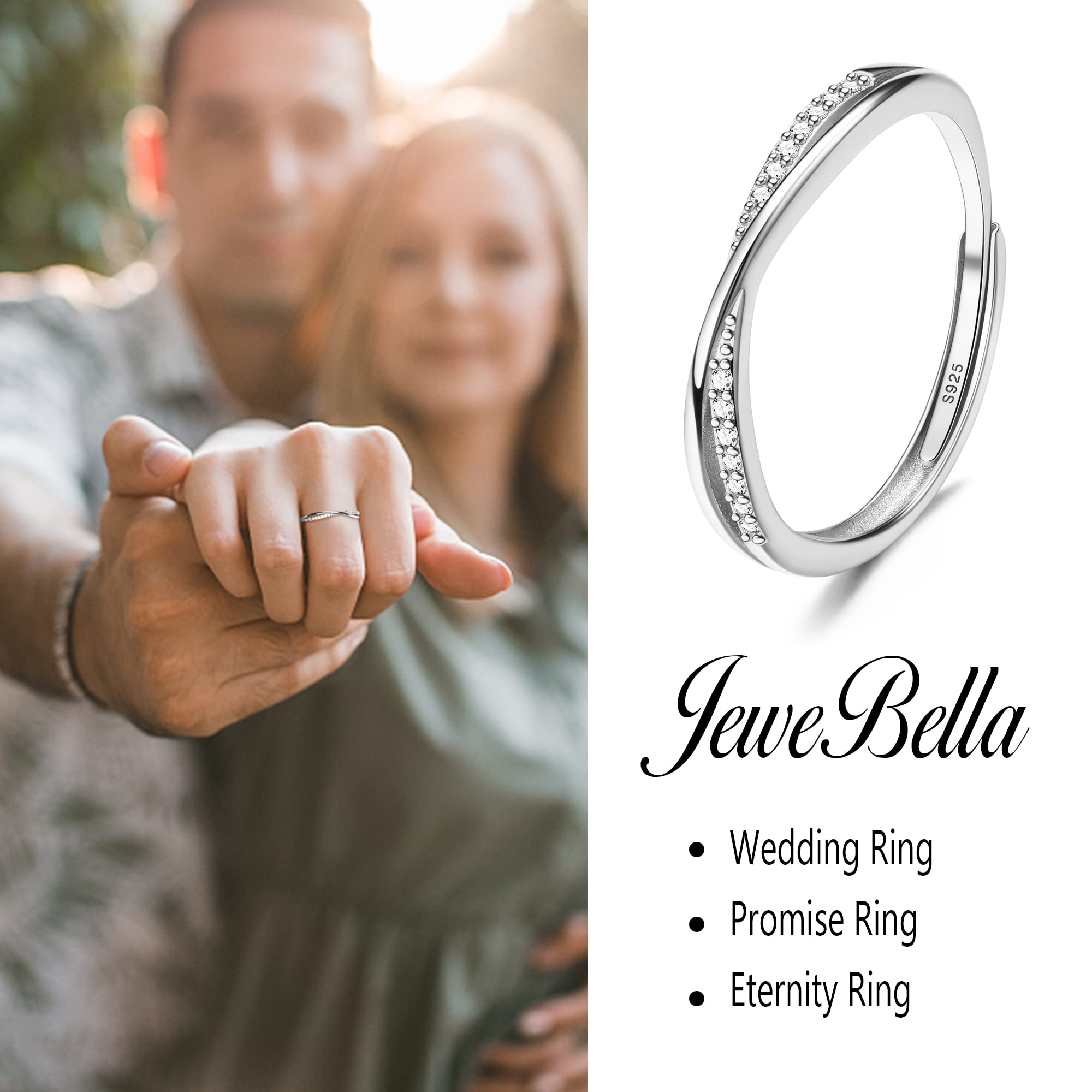 Fingerring aus 925er-Sterlingsilber, verstellbar, mit Zirkonia, minimalistischer Daumenring für Damen und Mädchen, Silber/Gold/Roségold