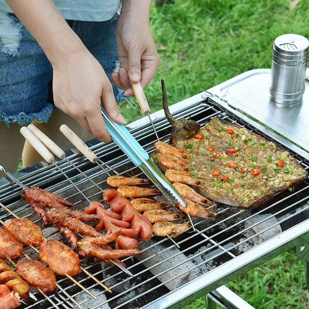 Pinzas de barbacoa de acero inoxidable estilo coreano, clip de parrilla de cocina resistente al calor para cocinar y servir fácilmente, práctica herramienta de barbacoa para asar perfectamente