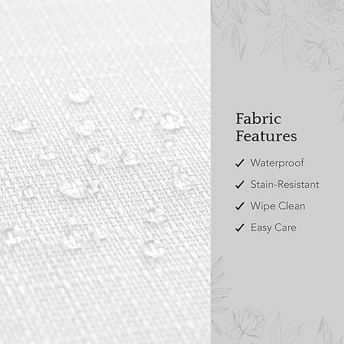 Miniatura 3 de Elrene Home Fashions Laurel - Mantel de textura sólida resistente al agua y a las manchas, 60 x 84 pulgadas, ovalado, color blanco
