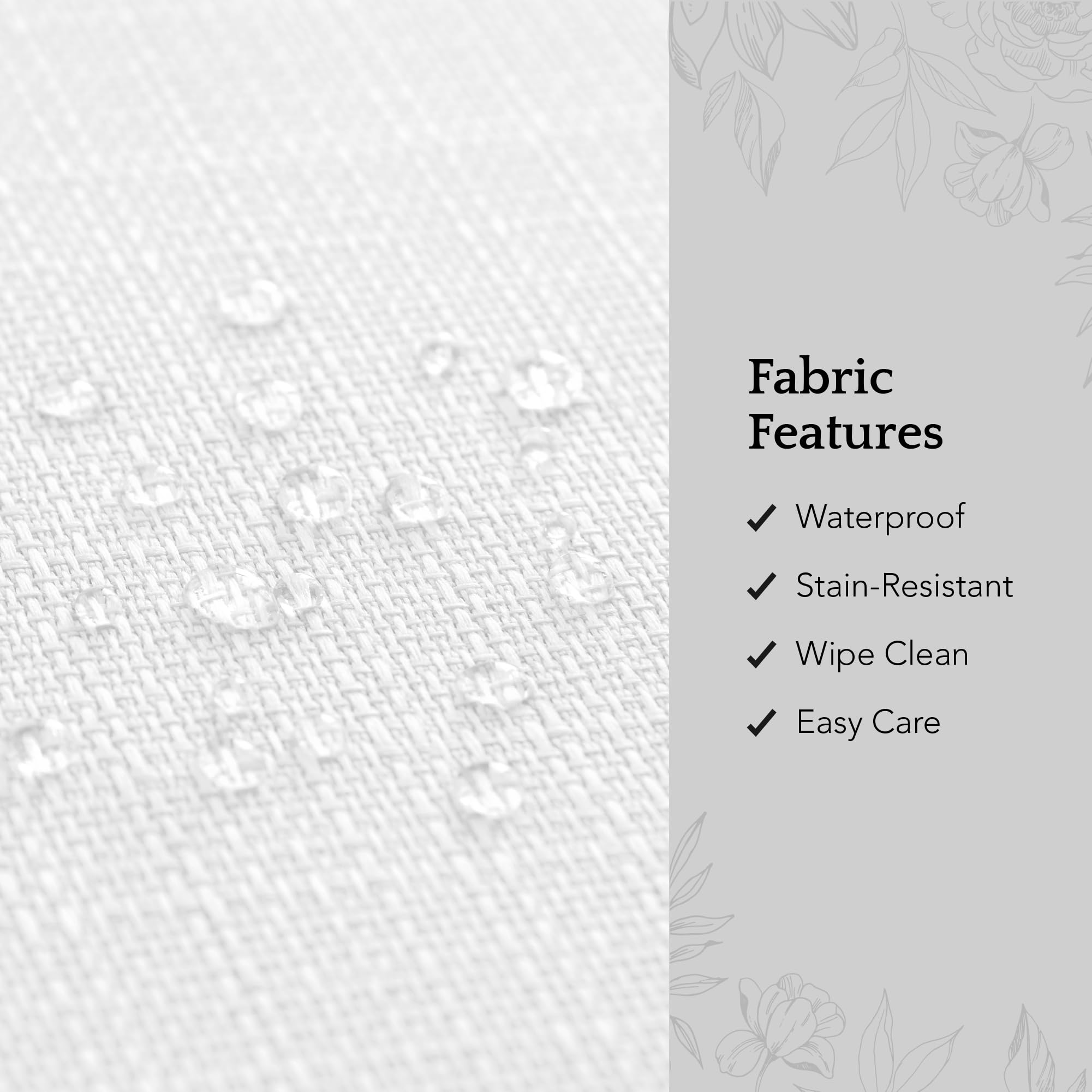 Elrene Home Fashions Laurel Tischdecke mit Fester Textur, Wasser- und schmutzabweisend, rechteckig, 152 x 308 cm, Weiß