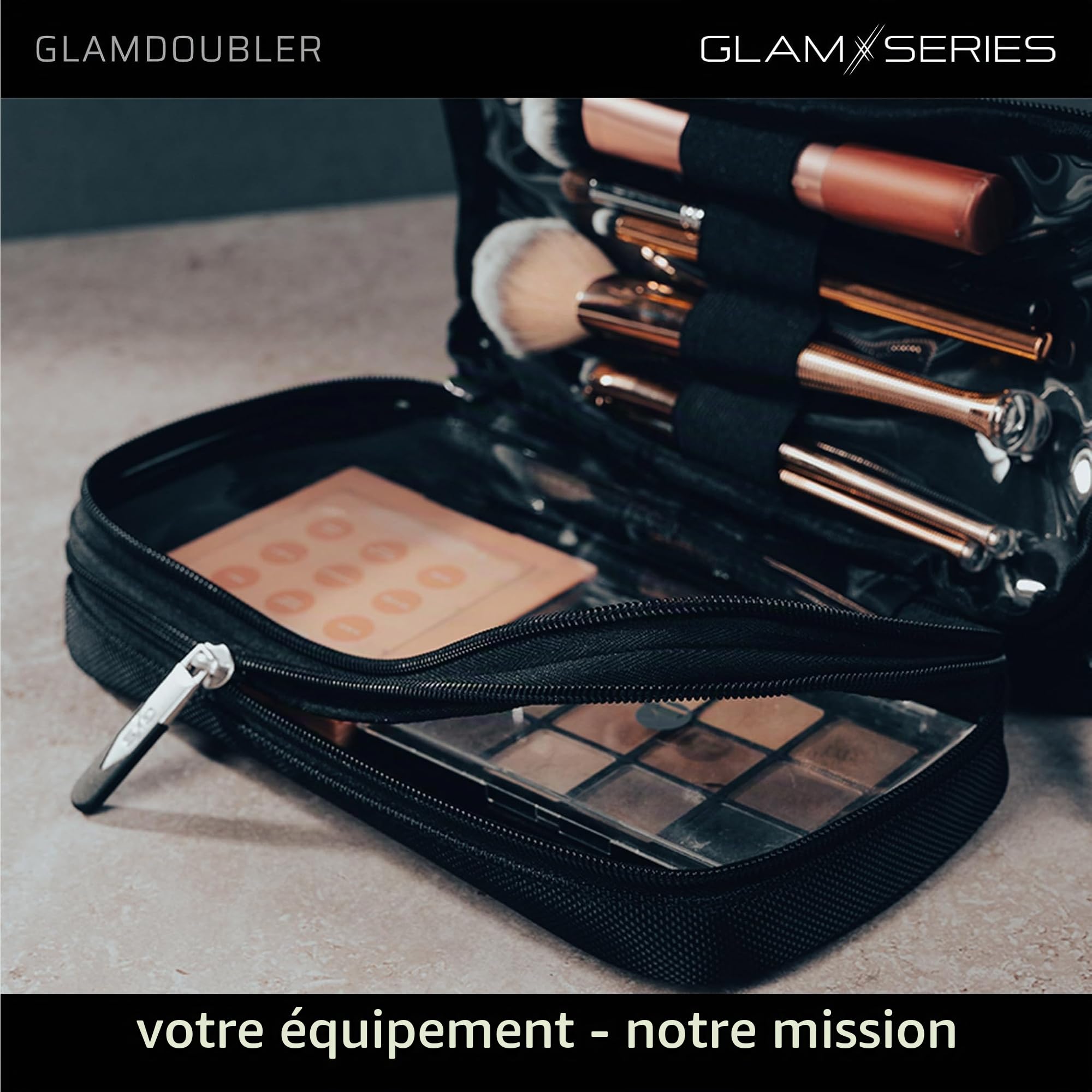 GlamDoubler Trousse à cosmétiques 230 x 120 x 100 mm, Organiseur de Maquillage avec 4 Compartiments Transparents