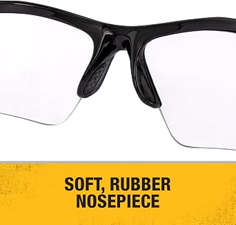 DEWALT DPG51 Radius Unisex Half Frame Protective Eyewear, Black Frame Clear Lens - 4 Pack