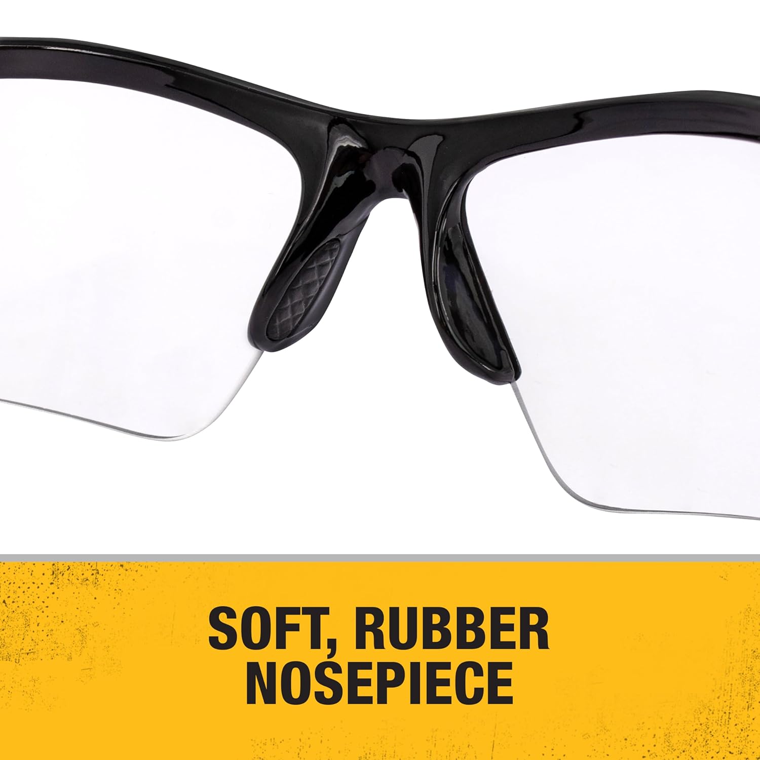 DEWALT DPG51 Radius Unisex Half Frame Protective Eyewear, Black Frame Clear Lens - 4 Pack