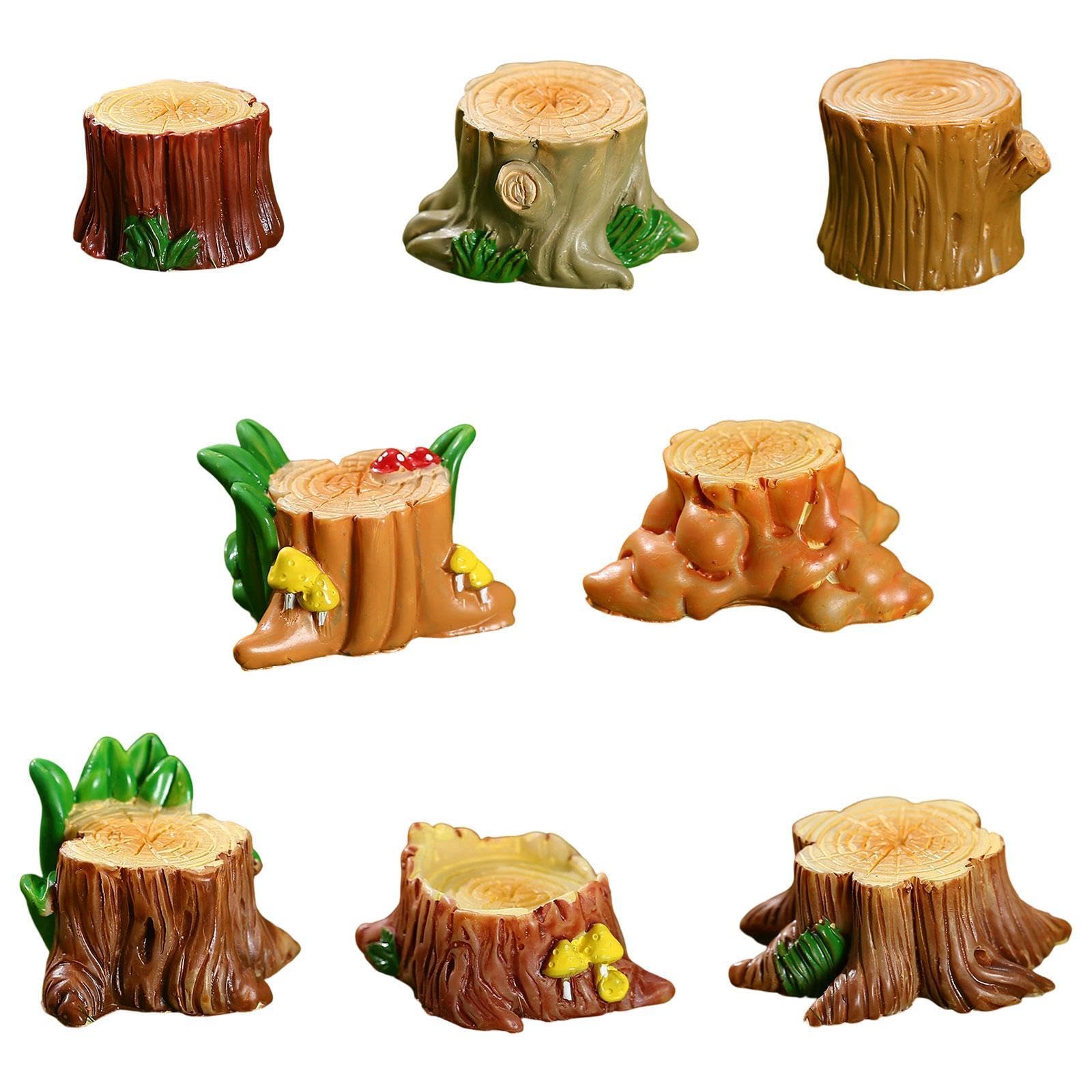 切り株　ミニチュア Amazon.co.jp: Refoiner ガーデニング 置物 かわいい 切り株