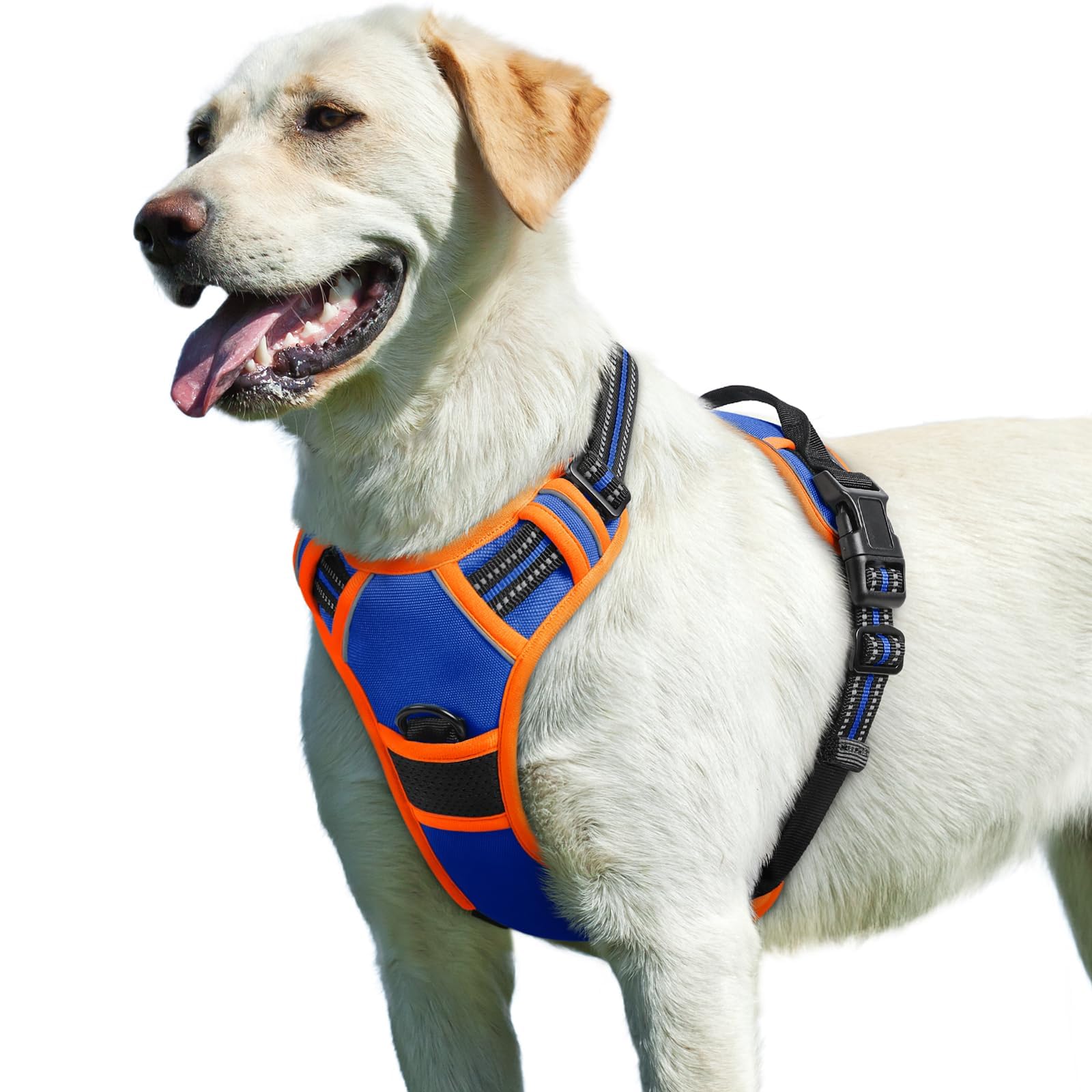 Eagloo Dog Harness for Large Dogs, No Pull Service Vest with Reflective Strips and Control Handle, Adjustable and Comfortable for Walking, No Choke