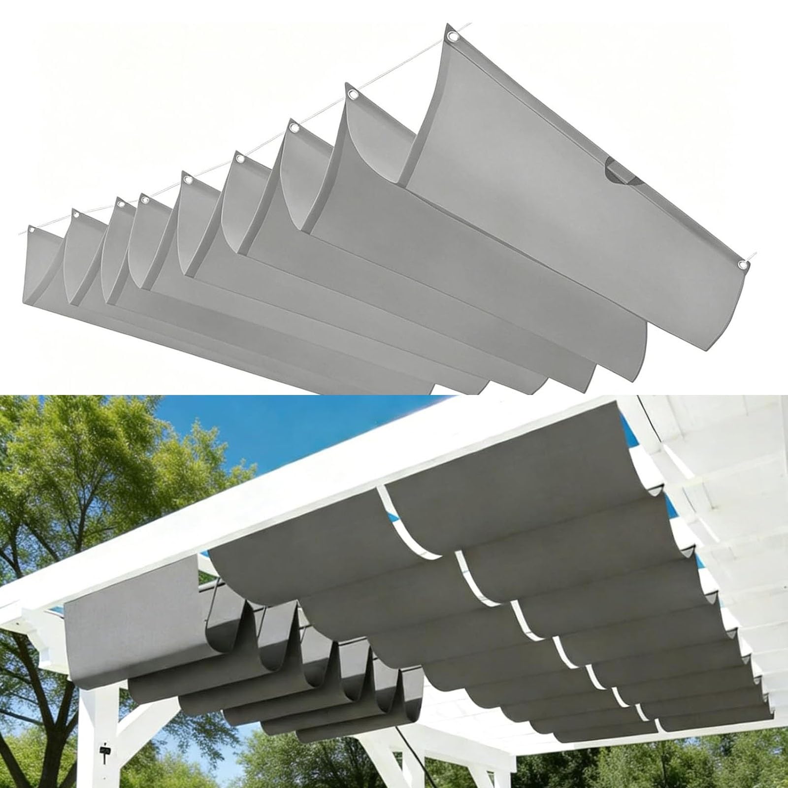 Voile d'ombrage vague rétractable indéchirable pour stopper la chaleur