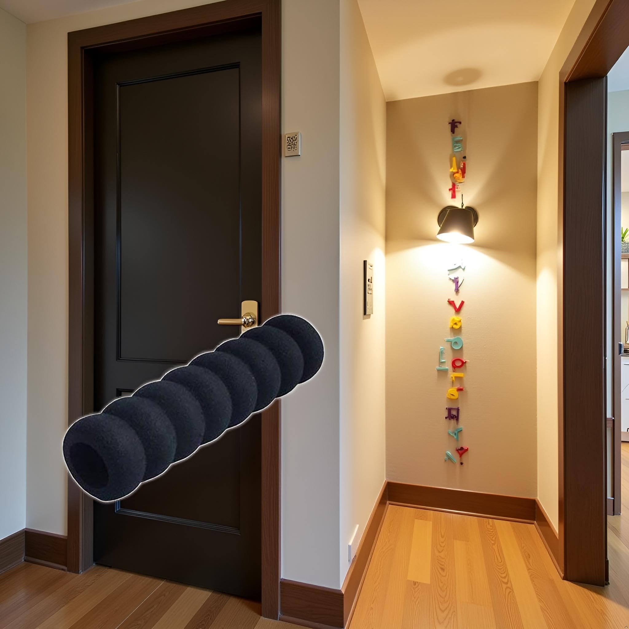 Black Home Door Handle Knob Foam Safety Cover Guard Protector Balck Doors Handle Protector Kid Baby Safety Door Handle Professional Design - Image 3