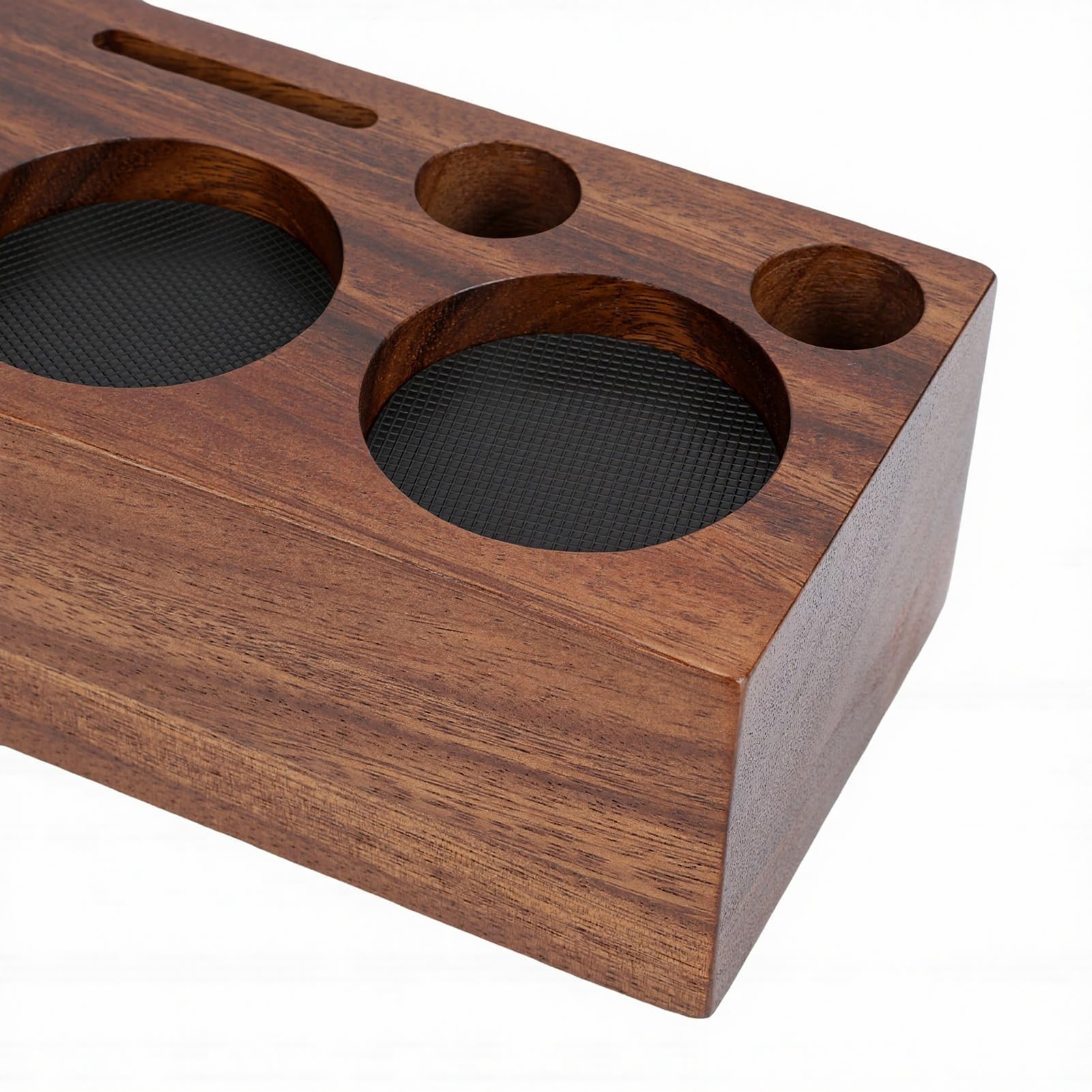 Naroote 51 Mm 53 Mm Espresso-Tampingstation, Walnuss-Kaffeezubehör-Organizer mit Effizienter Aufbewahrung, Platzsparender und Rutschfester Basis für Heim-Baristas