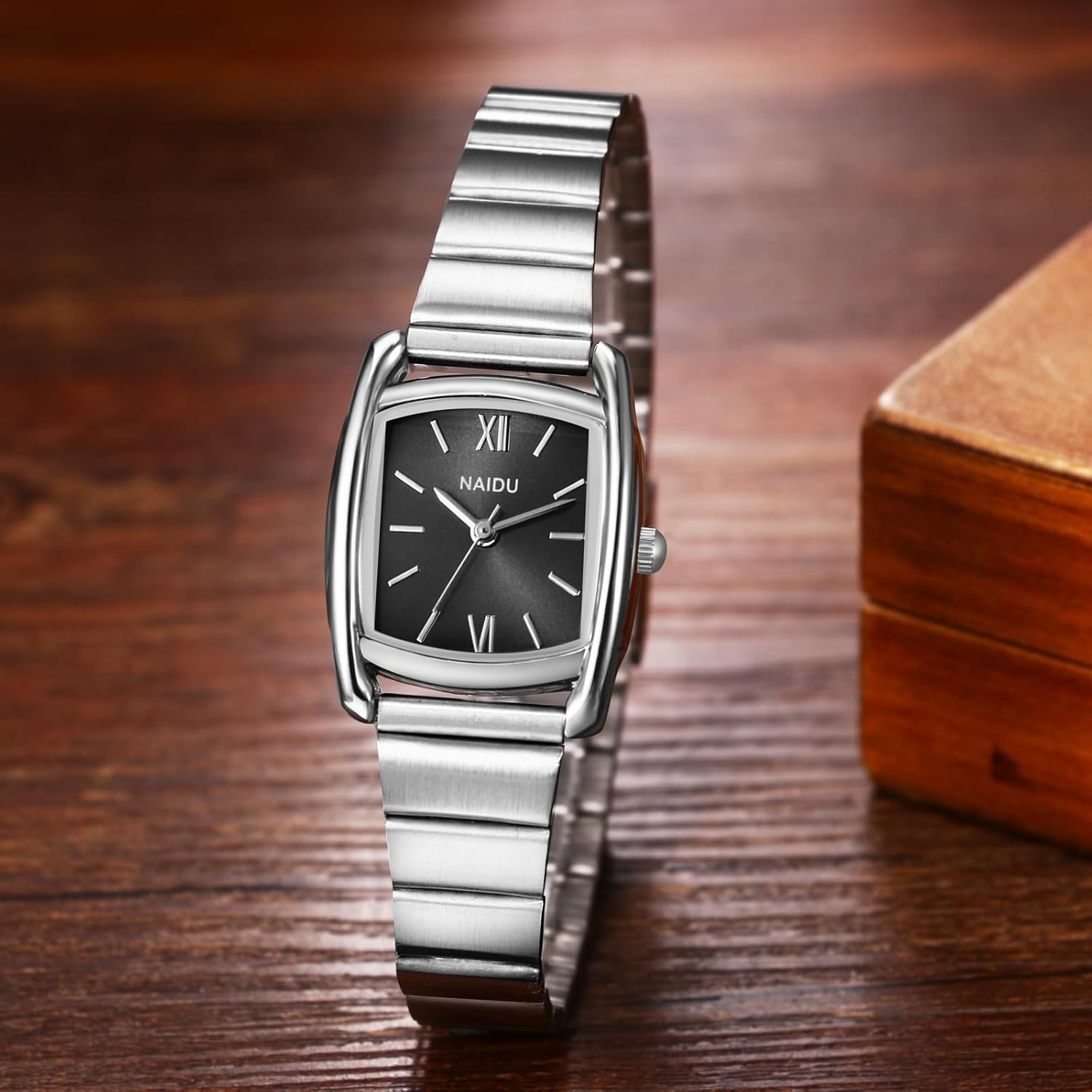 Avaner Women's Bracelet Square Watches: Ladies Gold Silver Stainless Steel Strap Analog Quartz Elegant Wrist Watches - Image 2