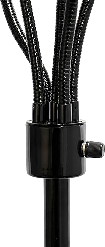 Miniatura 3 de Simple Designs LF2006-BAW - Lámpara de pie contemporánea con cuello de cisne ajustable con 5 luces de 67 pulgadas, color negro, con sombras blancas