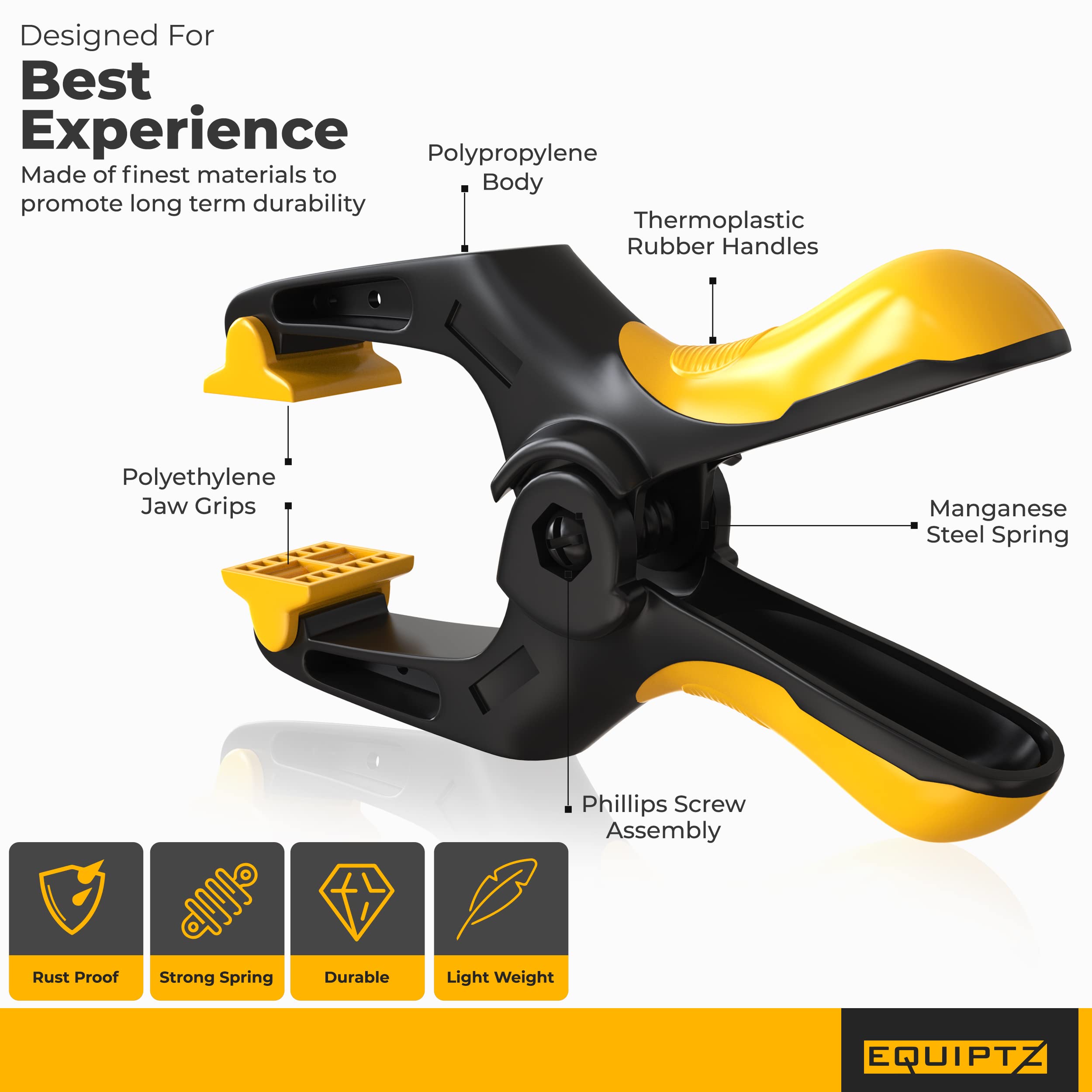 Spring Loaded Clamps Pony 2-Inch Jaw Capacity Spring Clamp, 6-Inch Jaw Length (3202 2 Inch Spring Clamps Set 10 Piece 3/4 Jaw Woodworking