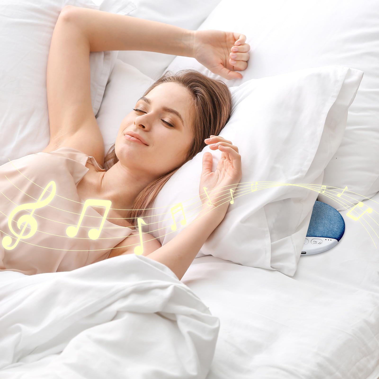 Altoparlante da Cuscino per Auricolari Wireless con Temporizzatore | Diffusore Sonoro Privato Portatile Per Camera Da Hotel Campeggio Dormienti Viaggiatori Studenti E Professionisti