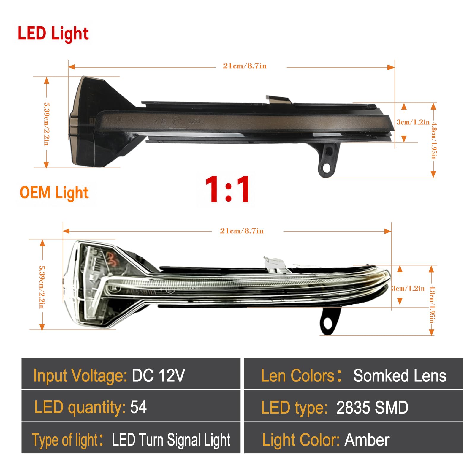 LED Spiegelblinker für BMW F10 F11 GT F07 F12 F13 F06 F01 | 2 Stück LED Blinker mit Canbus Fehlerfrei, Schwarz, Canbus-Design, 100% Fehlerfrei