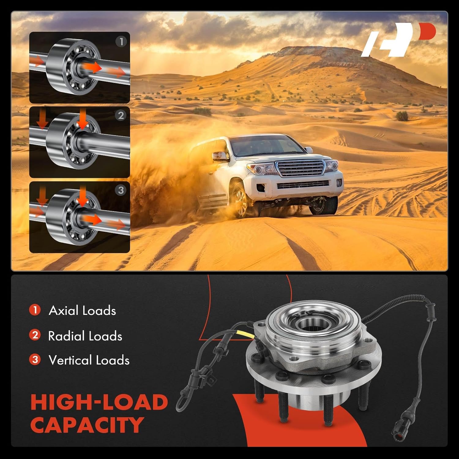 A-Premium Front Wheel Bearing and Hub Assembly with ABS & 8-Lug Compatible with Ford (with 4WD & SRW) - F-250 Super Duty 2005-2010, F-350 Super Duty 2005-2010 - Image 5