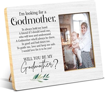 JioJio Chan Godmother Proposal Gift Picture Frame,Will You Be My Godmother