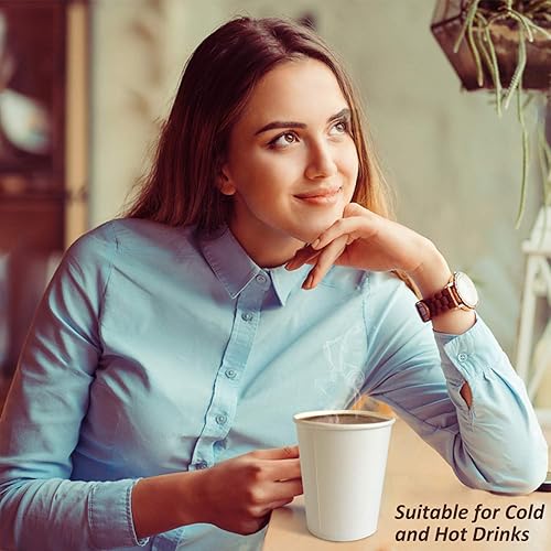 Miniatura 4 de [Paquete de 50 vasos de 8 onzas] Vasos de papel, tazas de café de papel de 8 onzas, tazas calientes de papel para agua