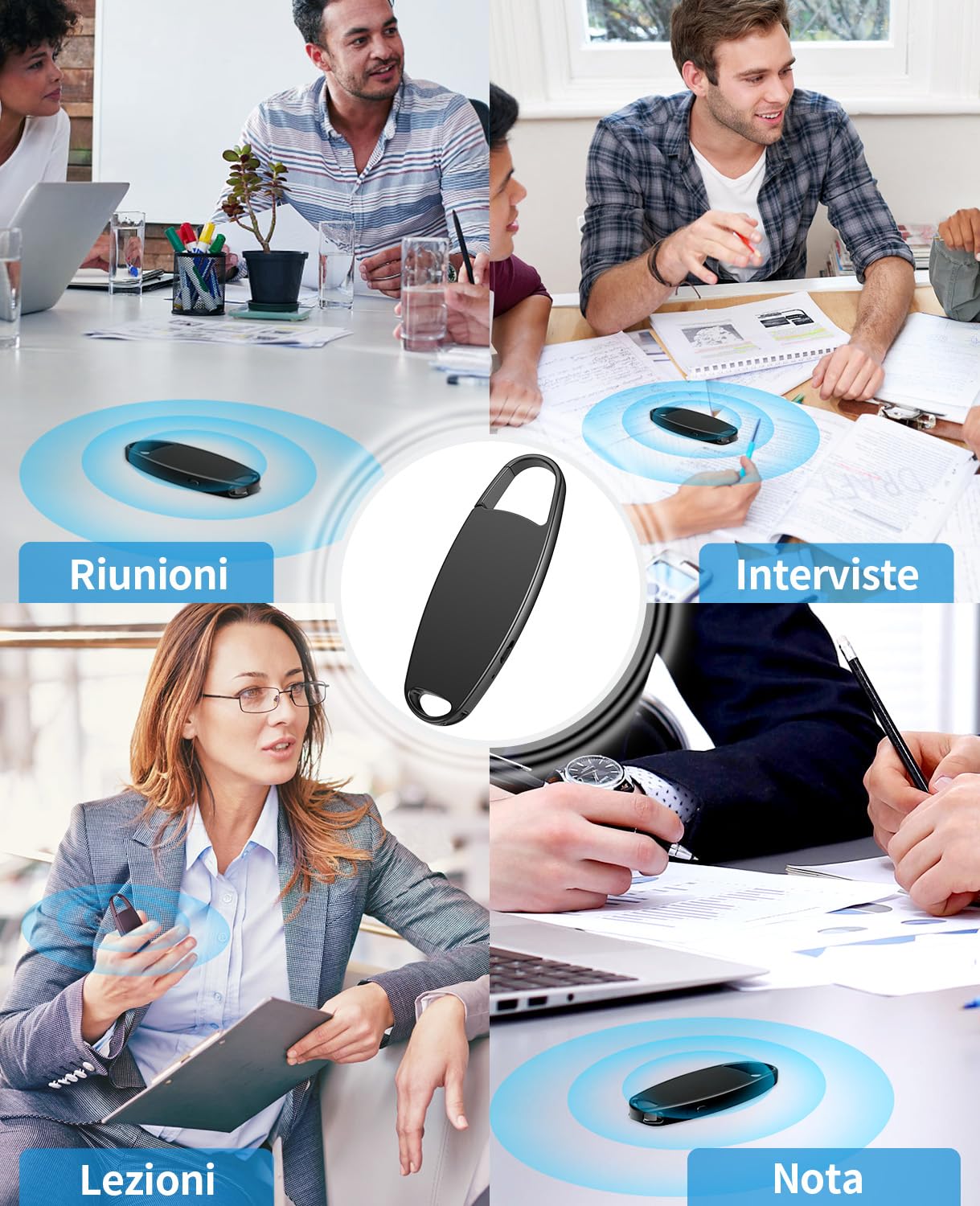 Registratore Vocale Portatile, Mini 32GB Registratore Professionale ad Attivazione Vocale con 25 Ore, Riduzione del Rumore per Lezioni, Riunioni, Interviste, Conferenze