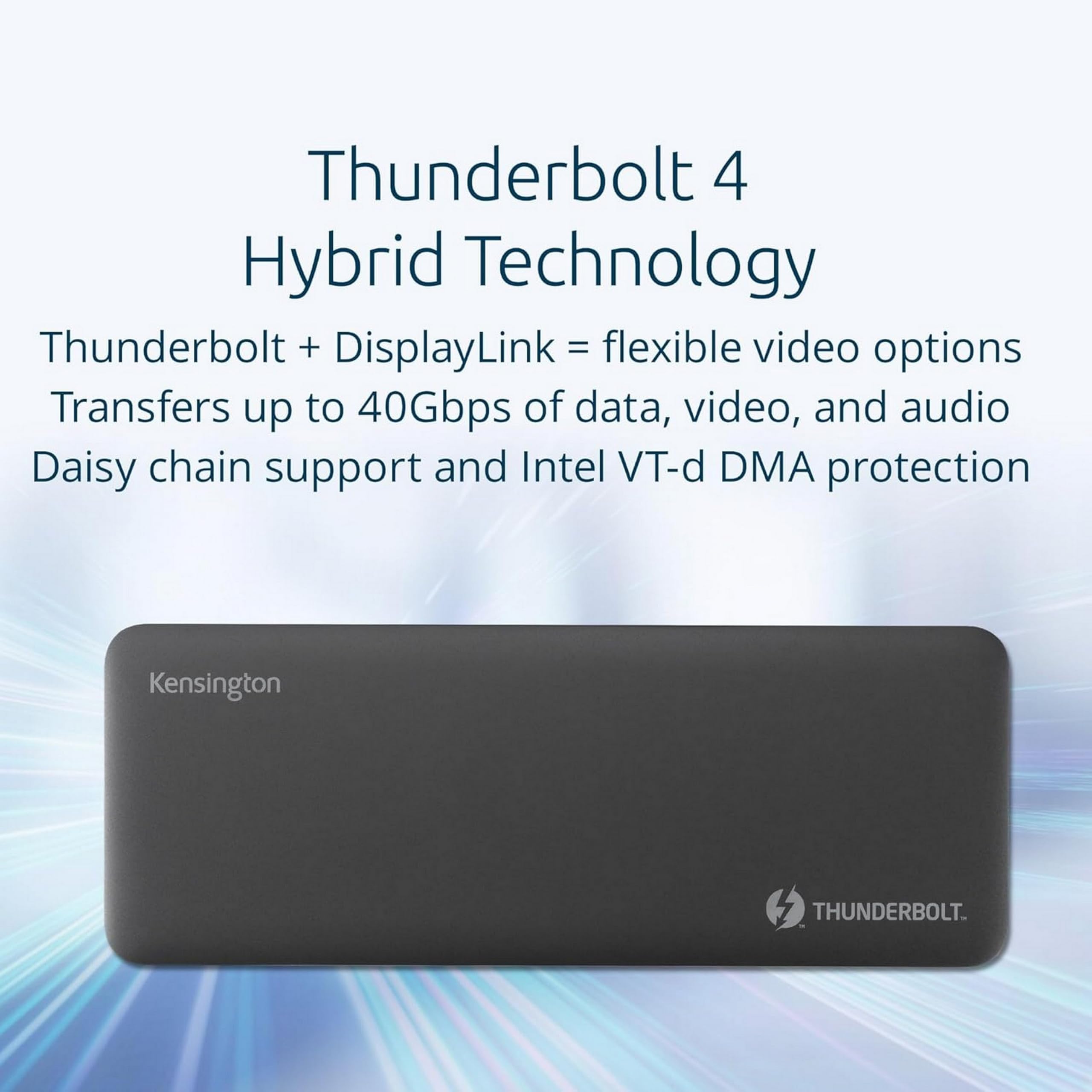 Kensington SD5920T EQ Thunderbolt 4 Quad 4K Hybrid Dock con tecnologia DisplayLink, lettori di schede SD e Micro SD, ricarica da 100 W, porte Ethernet e USB-A e USB-C 3.2 (K35234EU)