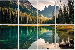 8 Pack Acoustic Panels Reflection mountains turquoise water lake Acoustical Soundproof Wall Panels Sound Absorbing Panel Reduce Room Echo Reverberation Acoustic Treatment