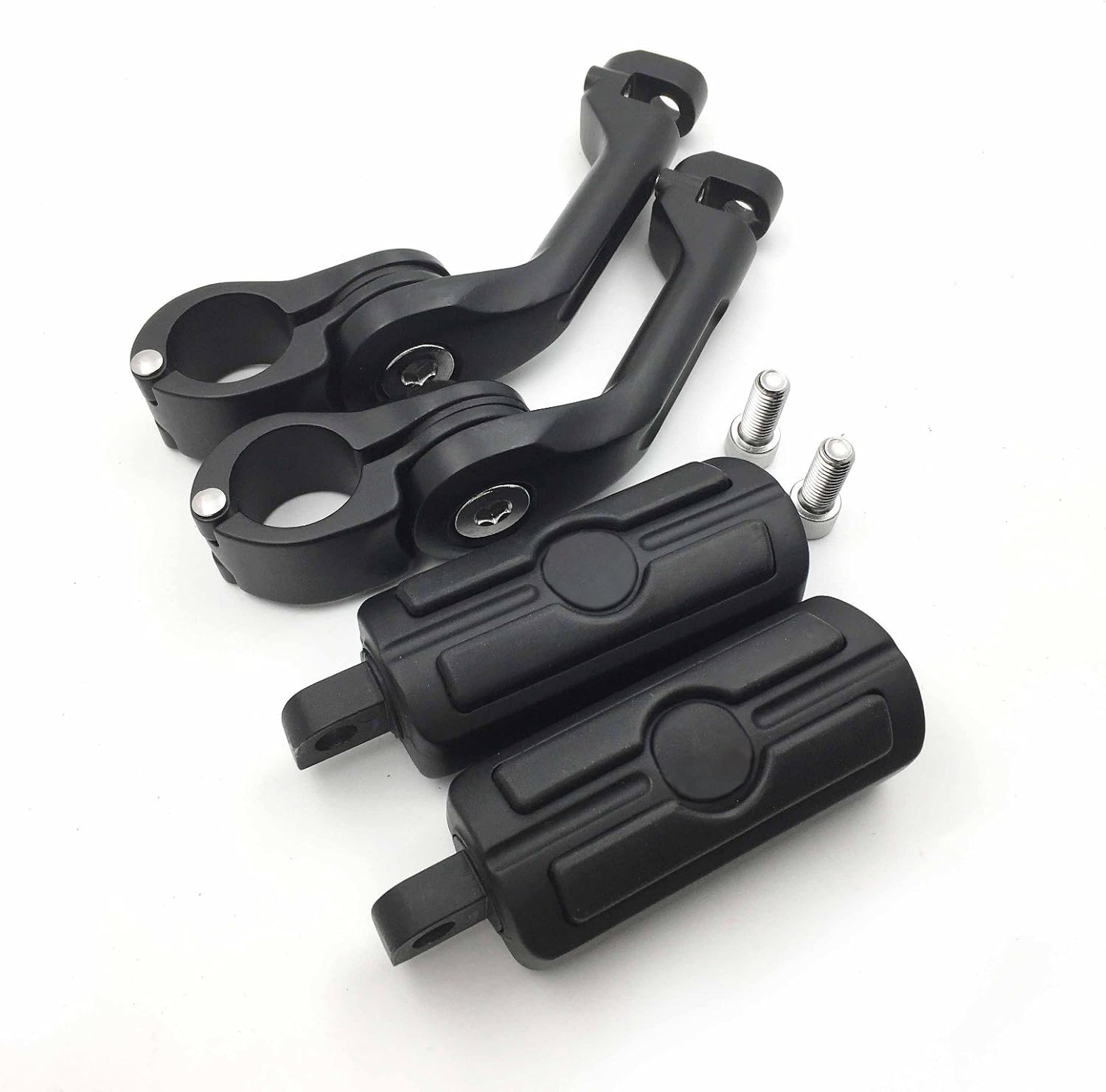 XKMT-Black 5" Long Foot Peg Kit 1.25" Engine Guard Compatible With Softail Deluxe FLSTN [B01N76MDAT]